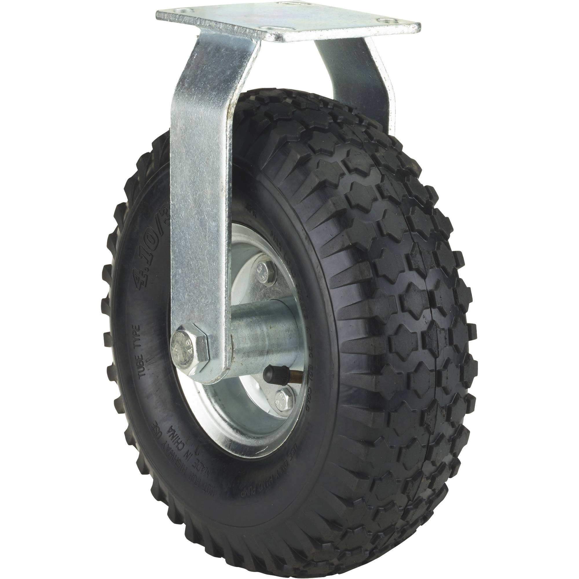 Ironton 10in. Rigid Pneumatic Caster, 300Lb. Capacity, Knobby Tread